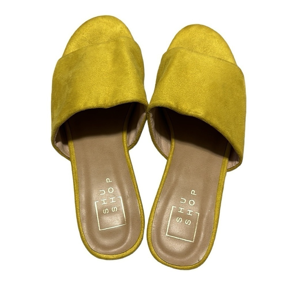 ShuShope suede mustard sandals size 6